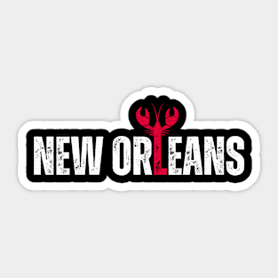 New Orleans Crawfish Junkie Funny Lobster Louisiana Vintage Sticker